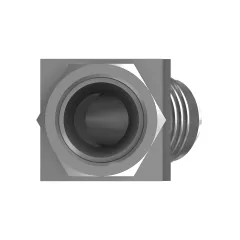 Caterpillar 1-1/16-12 Thread Hex Head 45 Graus Cotovelo 37 Graus Adaptador Flared — vista de três quartos