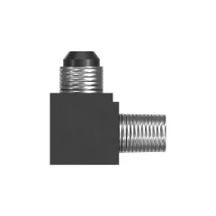 Caterpillar 9/16-18, 1/4-18 NPTF Gewinde 90° Ellenbogen Adapter — Dreiviertelansicht
