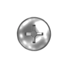 Caterpillar Nein. 4 (.112)"-40 x 5/8" abgerundete Pan Head Cross Slot Screw — Dreiviertelansicht