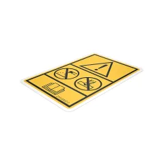 Caterpillar Warning Film Label — açılı görünüm