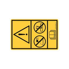 Caterpillar Warning Film Label — açılı görünüm