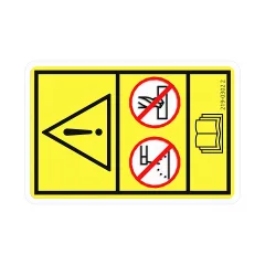 Caterpillar Warning Film Label — açılı görünüm