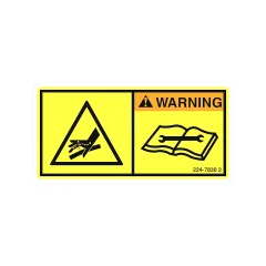 Caterpillar Warning Film Label — açılı görünüm