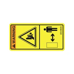 Caterpillar Warning Film Label — açılı görünüm