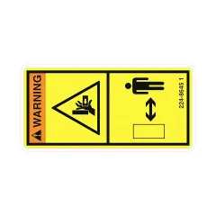 Caterpillar Warning Film Label — açılı görünüm