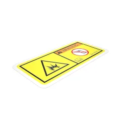 Caterpillar Warning Film Label — vista de três quartos
