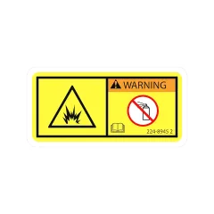 Caterpillar Warning Film Label — vista de três quartos