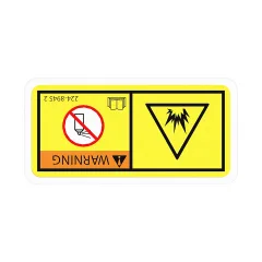 Caterpillar Warning Film Label — vista de três quartos