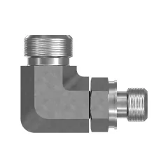 Caterpillar 11/16-16 X M12X1.5 Hex Head 90 Degrees Elbow O-Ring Adapter — Dreiviertelansicht