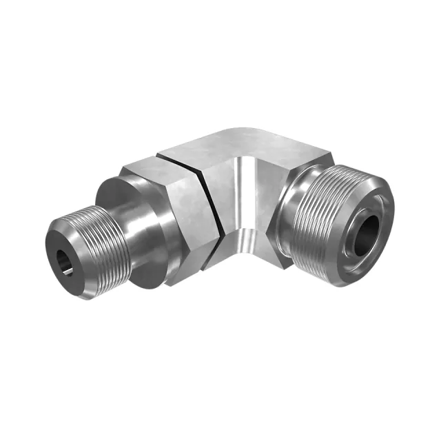 11/16-16 X M12X1.5 Hex Head 90 Degrees Elbow O-Ring Adapter