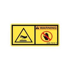 Caterpillar Warning Film Label — vista de três quartos