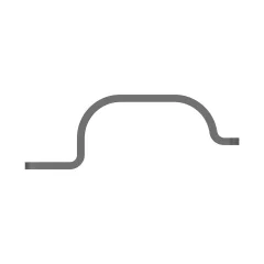 Caterpillar Dual Tube Clip, Top Half — vue de trois quarts