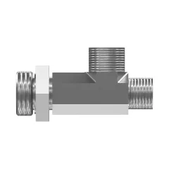 Caterpillar 7/16" X 9/16" X 1" Threaded Tee Adaptör — açılı görünüm