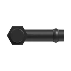 Caterpillar 14.29mm Adaptador codo codo con fluido hexagonal 90 — vista en tres cuartos