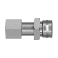 Caterpillar 7/16"-20 X 1/2"-20 Adaptateur droit pour le transport des fluides — vue de trois quarts