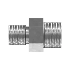 Caterpillar 15.88mm Hexagonal PLATTE Steel Straight Adapter — Dreiviertelansicht