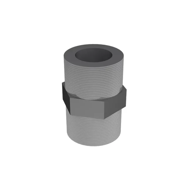 19.05mm Hexagonal Plated Steel Straight Adapter