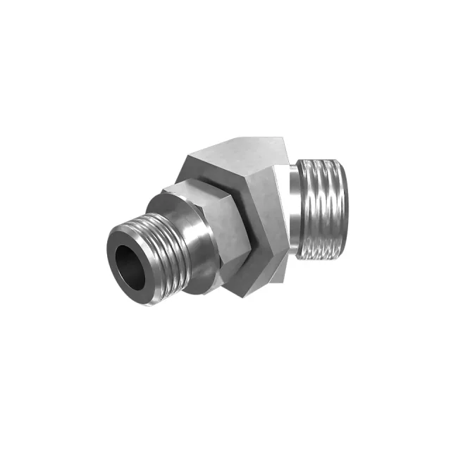 7/8-14 X 1-3/16-12 Hex Head 45 Degrees Elbow O-Ring Adapter