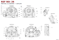 Epiroc COP1240 technical drawing, reference 26, part 3115084400