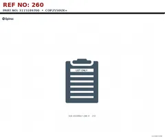 Epiroc COP2550UX+ technical drawing, reference 260, part 3115189700