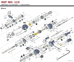 Epiroc COP2550UX+ technical drawing, reference 115, part 3115205500