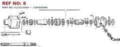 Epiroc COP4050ME technical drawing, reference 8, part 3115215000