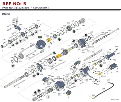 Epiroc COP2550UX+ technical drawing, reference 5, part 3115223300