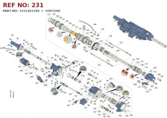 Epiroc COP2160 technical drawing, reference 231, part 3115261590