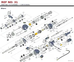 Epiroc COP2550UX+ technical drawing, reference 31, part 3115290080