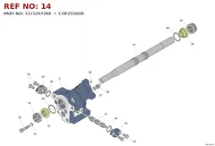Epiroc COP2550UX technical drawing, reference 14, part 3115297280