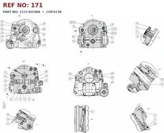 Epiroc COP2238 technical drawing, reference 171, part 3115301884