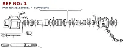 Epiroc COP4050ME technical drawing, reference 1, part 3115303881