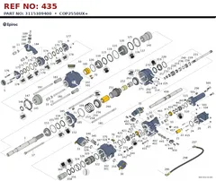 Epiroc COP2550UX+ technical drawing, reference 435, part 3115309400