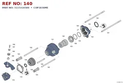 Epiroc COP1838ME technical drawing, reference 140, part 3115316500