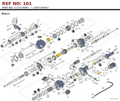 Epiroc COP2550UX+ technical drawing, reference 101, part 3115318981