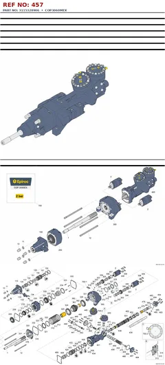 Epiroc COP3060MEX technical drawing, reference 457, part 3115328906
