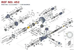 Epiroc COP3060MEX technical drawing, reference 452, part 3115328907