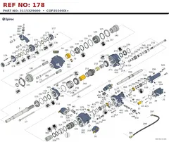 Epiroc COP2550UX+ technical drawing, reference 178, part 3115329600