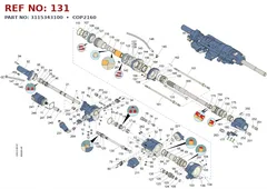 Epiroc COP2160 technical drawing, reference 131, part 3115343100
