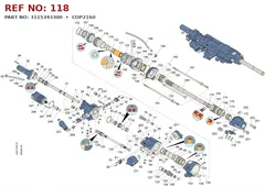 Epiroc COP2160 technical drawing, reference 118, part 3115343300