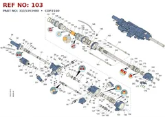 Epiroc COP2160 technical drawing, reference 103, part 3115343400