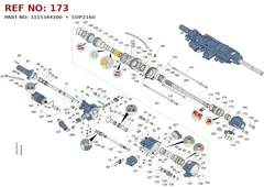 Epiroc COP2160 technical drawing, reference 173, part 3115344200