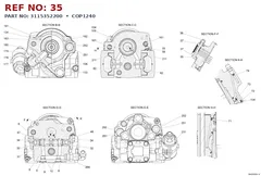 Epiroc COP1240 technical drawing, reference 35, part 3115352200