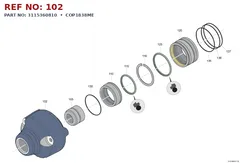 Epiroc COP1838ME technical drawing, reference 102, part 3115360810