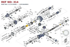 Epiroc COP3060MEX technical drawing, reference 314, part 3115518900