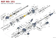 Epiroc COP2540+ technical drawing, reference 151, part 3115546280