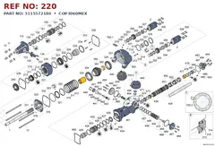 Epiroc COP3060MEX technical drawing, reference 220, part 3115572180