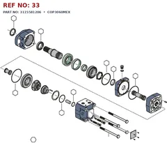 Epiroc COP3060MEX technical drawing, reference 33, part 3115581206