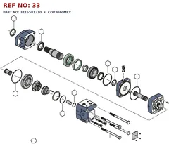 Epiroc COP3060MEX technical drawing, reference 33, part 3115581210