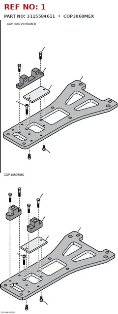 Epiroc COP3060MEX technical drawing, reference 1, part 3115584611